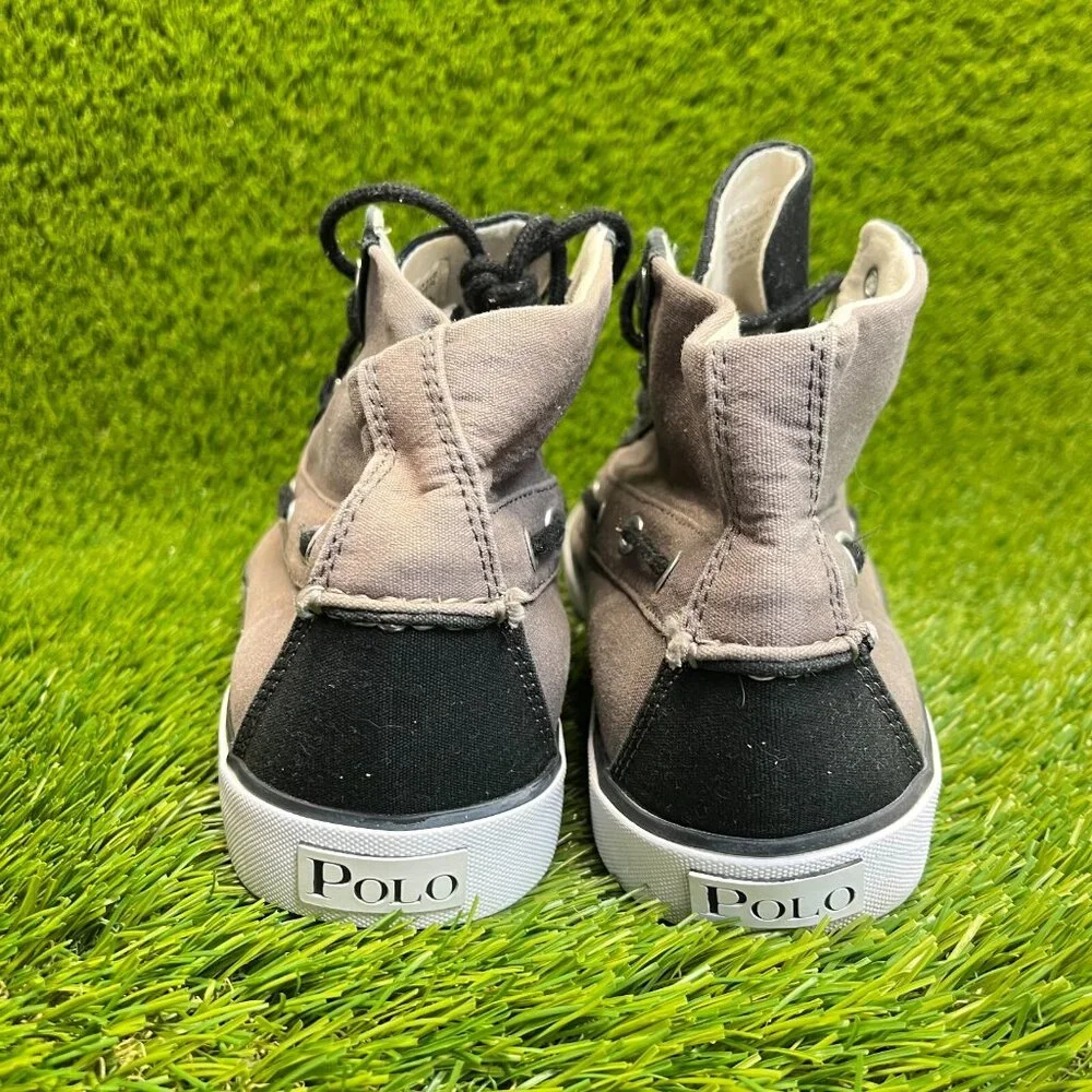Polo Ralph Lauren Lander Mens Size 11D Gray Black Casual Chukka‎ Shoes Sneakers